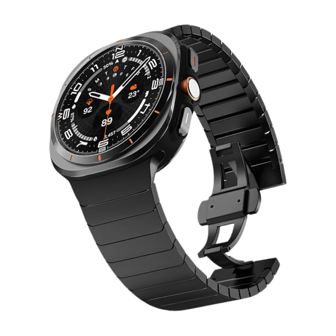Black Ceramic Stainless Steel Band for Samsung Galaxy Watch Ultra 2/Ultra 1 – 47mm
