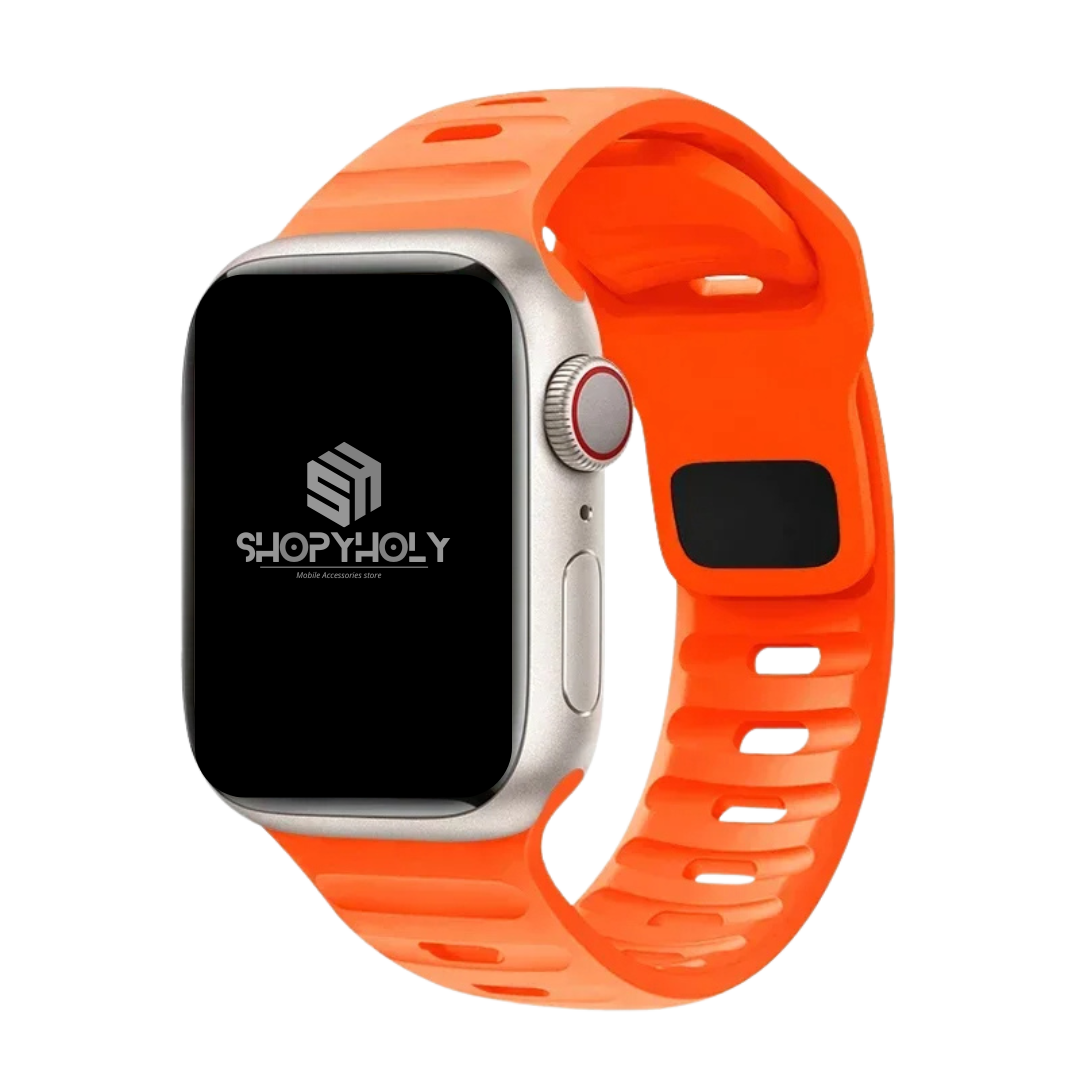 Orange Premium Silicone Sports Bands By Shopyholy Compatible For iWatch