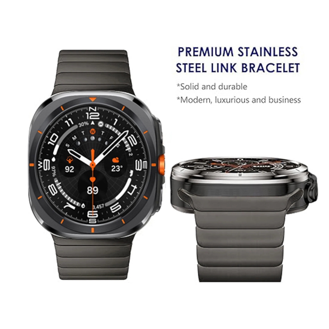Dark Grey Luxury Magnetic Stainless Steel Band for Samsung Galaxy Watch Ultra 47mm