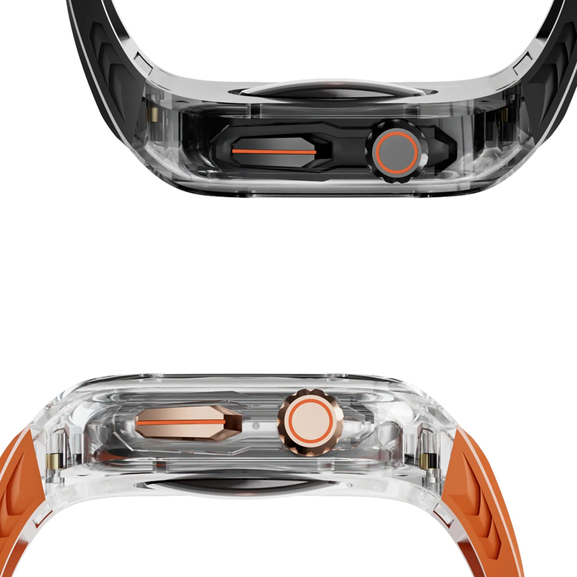 Orange Luxury Transparent Case by Shopyholy  Compatible for Apple Watch