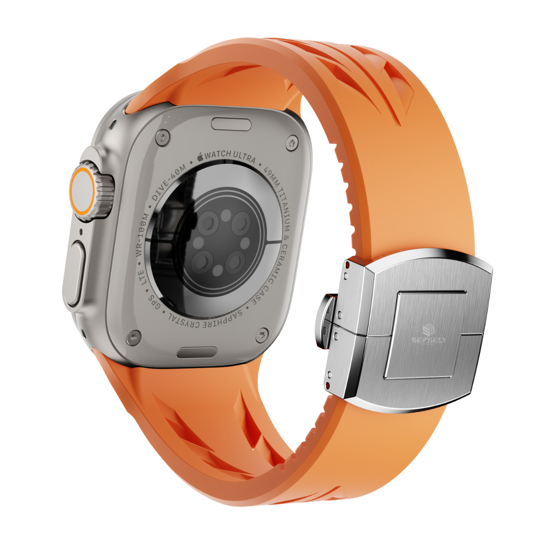 Orange Luxury Concept Silicone Straps By Shopyholy Compatible For Apple Watch