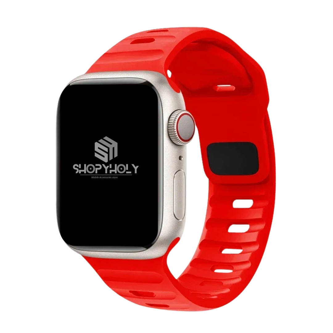 Red Premium Silicone Sports Bands By Shopyholy Compatible For iWatch