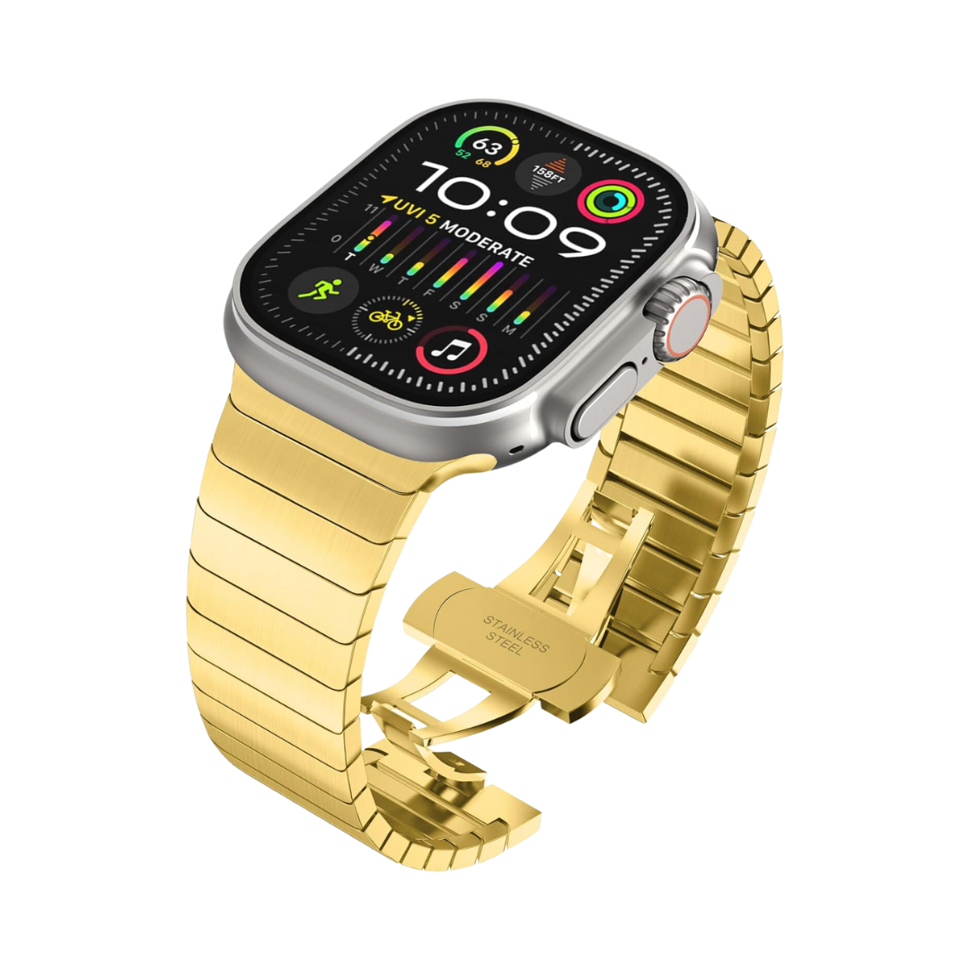 Premium Stylish Metal Stainless Steel Link Bracelet By Shopyholy For iWatch Ultra