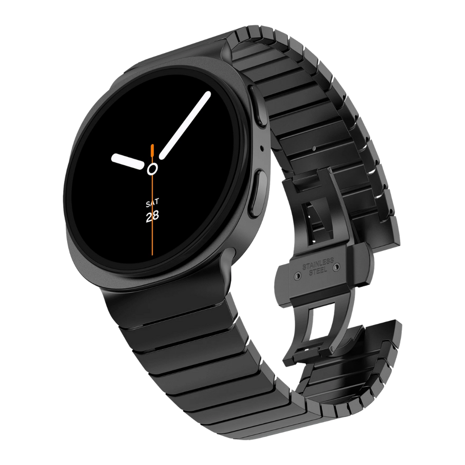 Black Luxury Stainless Steel Link Band for Samsung Galaxy Watch 8/9 – 44mm
