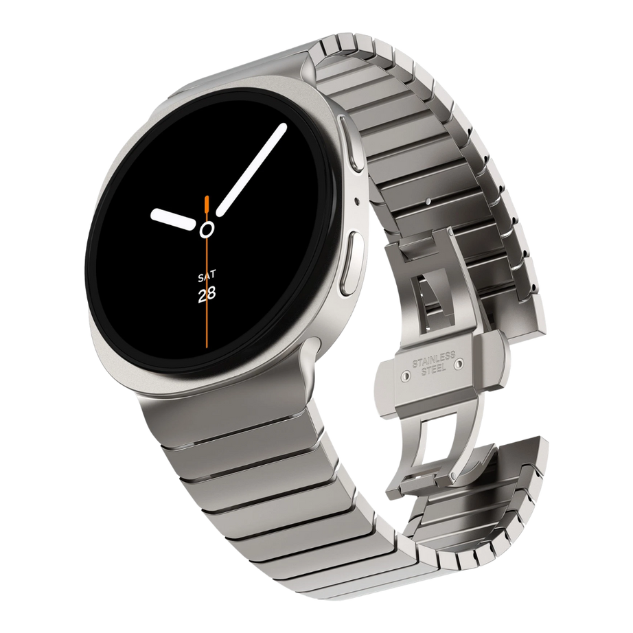Titanium Luxury Stainless Steel Link Band for Samsung Galaxy Watch 8/9 – 44mm