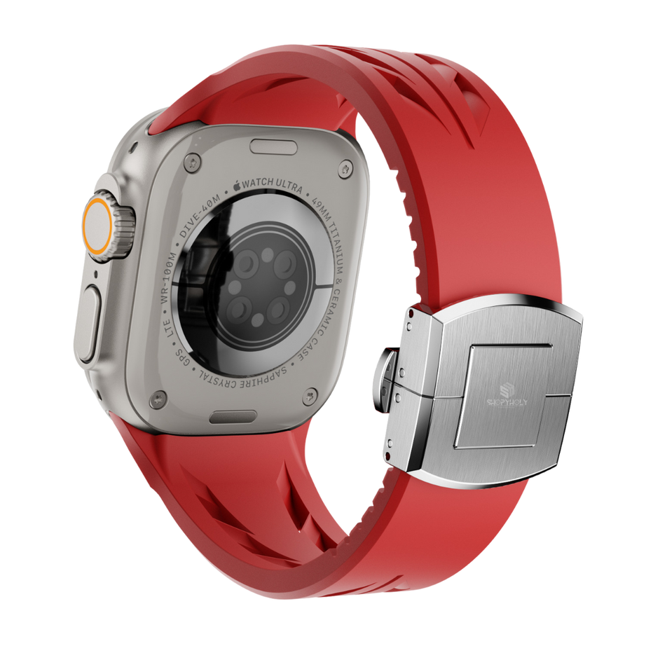 Red Luxury Concept Silicone Straps By Shopyholy Compatible For Apple Watch