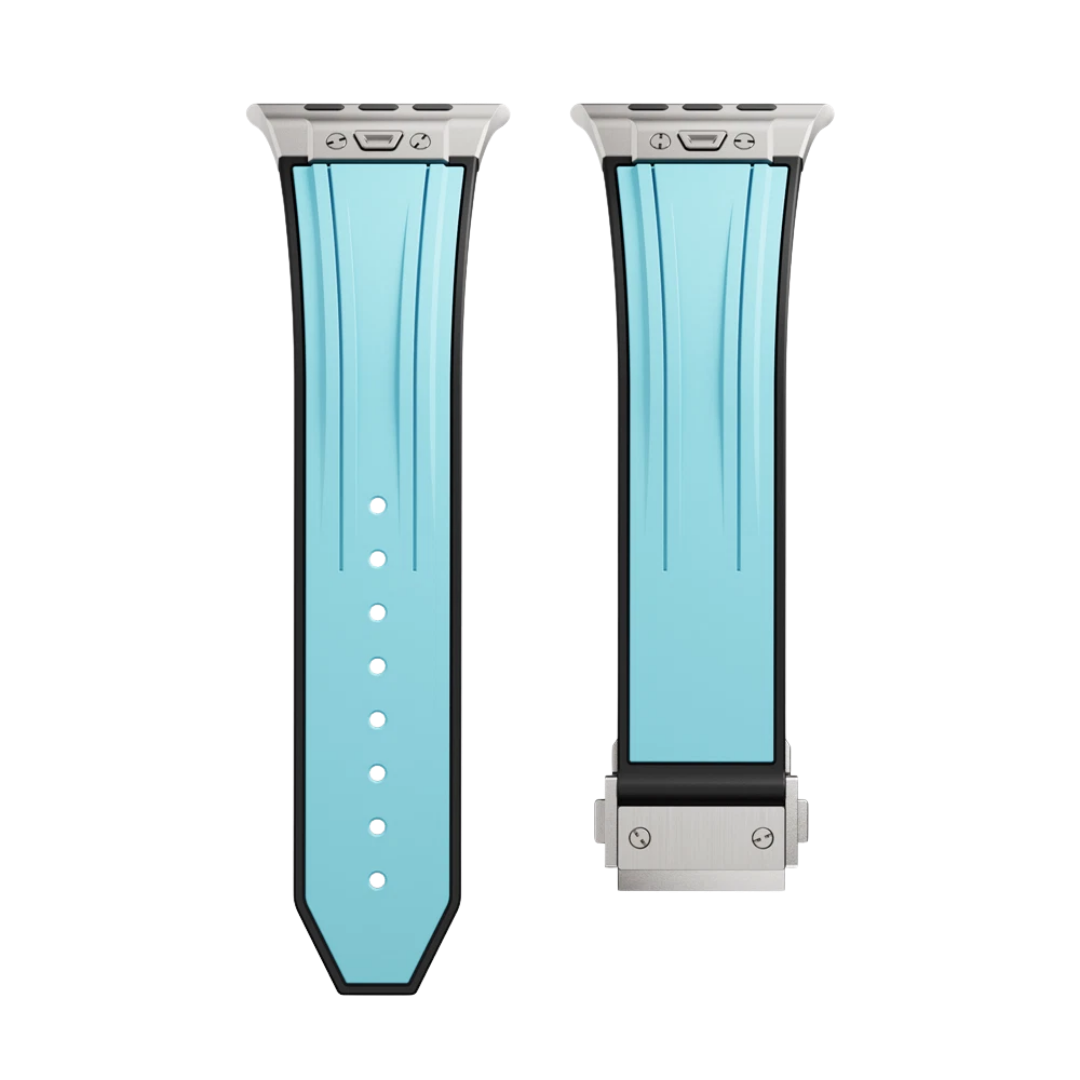 Blue Luxury Mechanical Slicone Sports Band By Shopyholy Compatible For Apple Watch