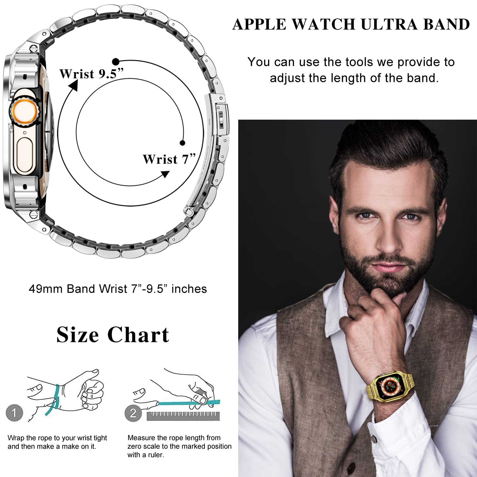 Black Luxury Richard Armor Metal Kit By Shopyholy Compatible For iWatch