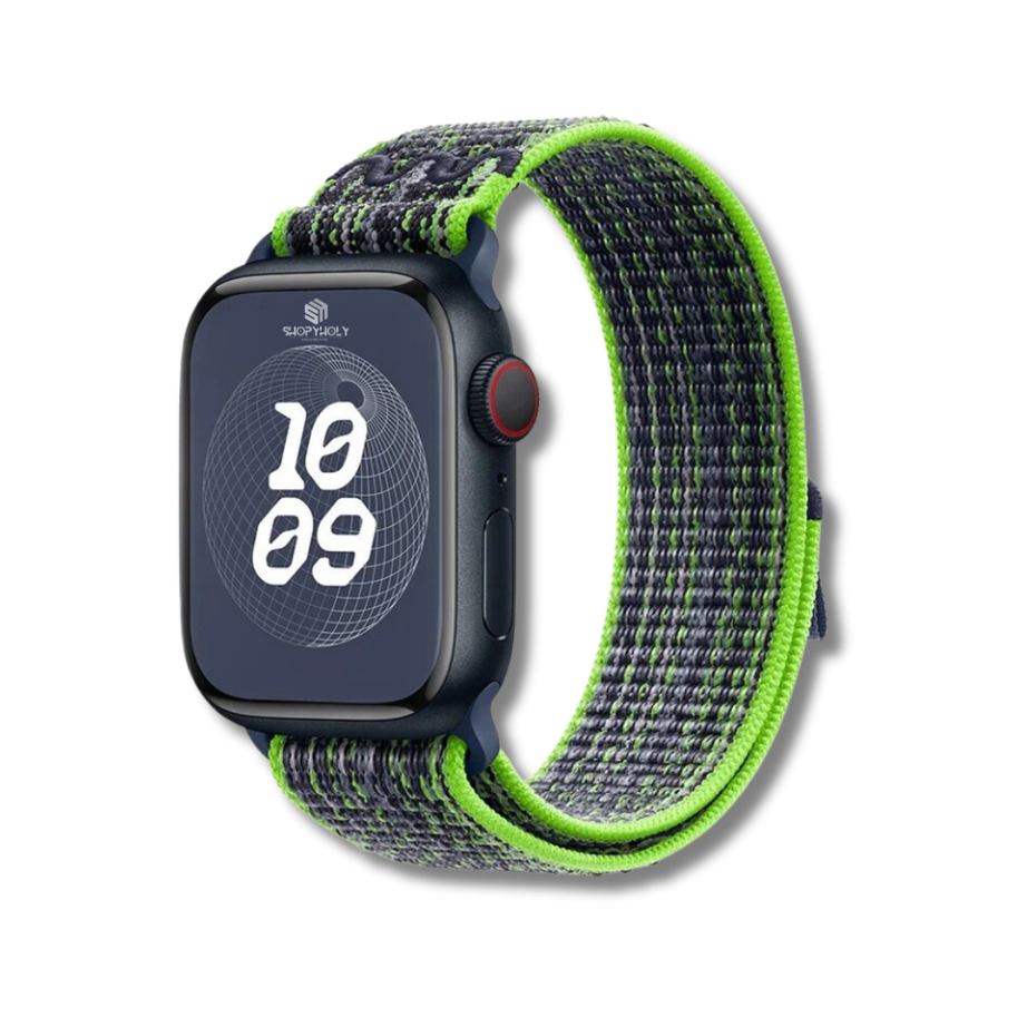 Green Black Nike Nylon Sports Bands By Shopyholy Compatible For iWatch