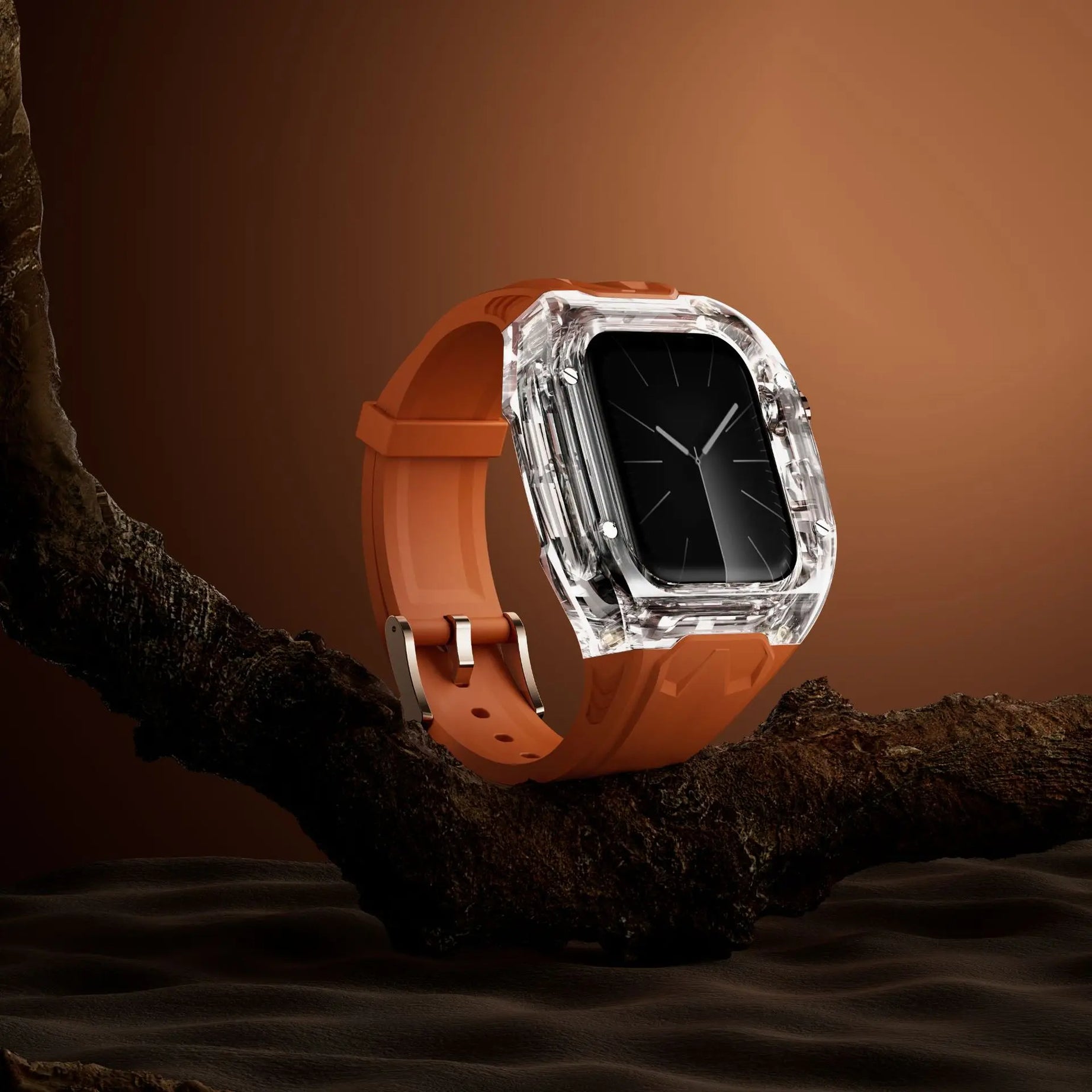 Orange Luxury Transparent Case by Shopyholy  Compatible for Apple Watch