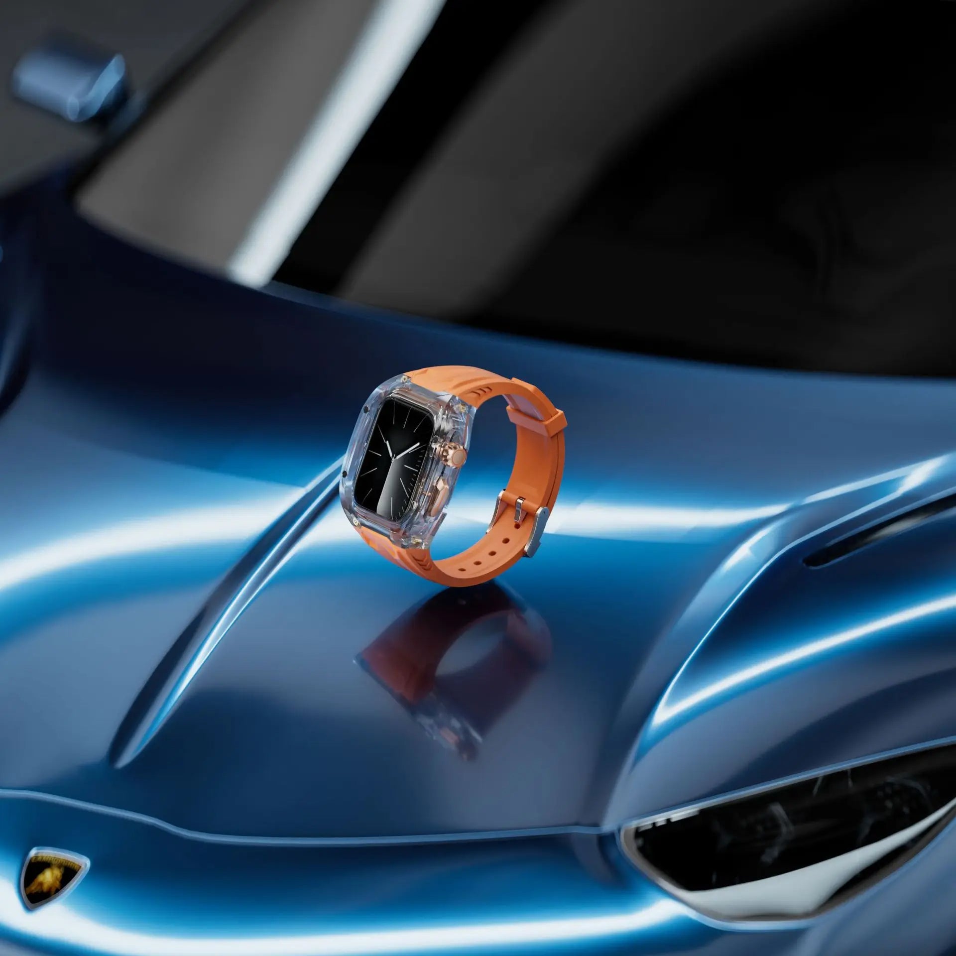 Orange Luxury Transparent Case by Shopyholy  Compatible for Apple Watch