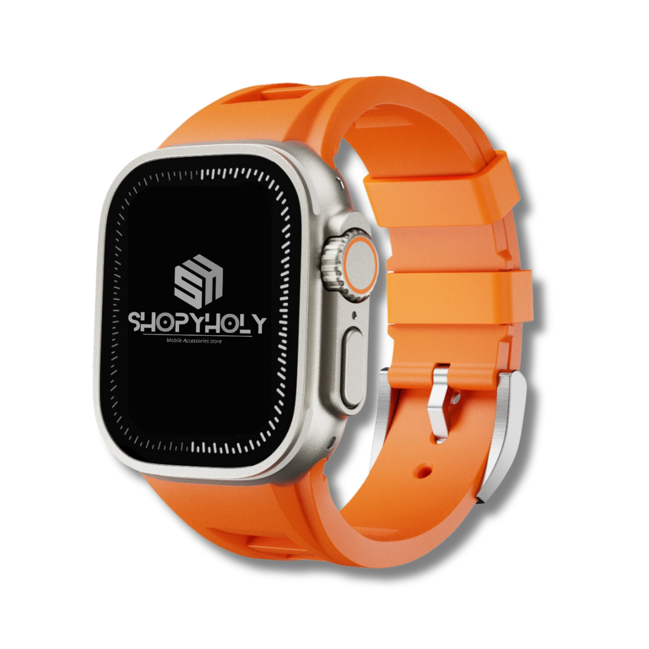 Orange Luxury Richard Miller Sports Bands By Shopyholy Comaptible For iWatch