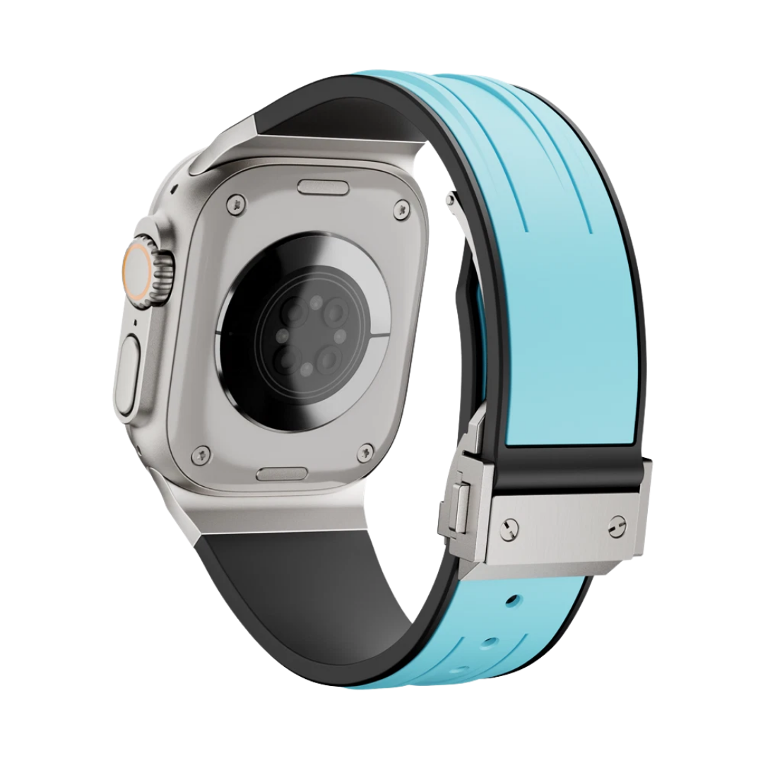 Blue Luxury Mechanical Slicone Sports Band By Shopyholy Compatible For Apple Watch