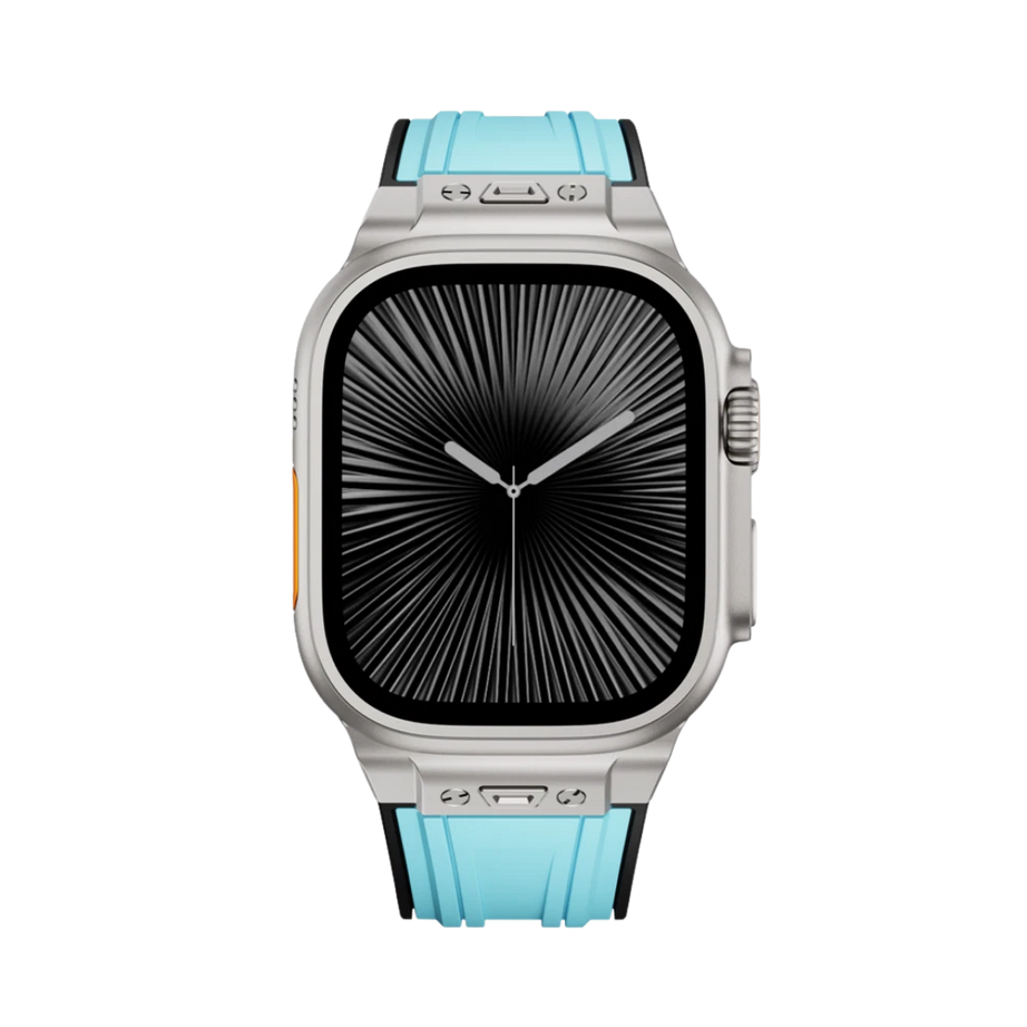 Blue Luxury Mechanical Slicone Sports Band By Shopyholy Compatible For Apple Watch
