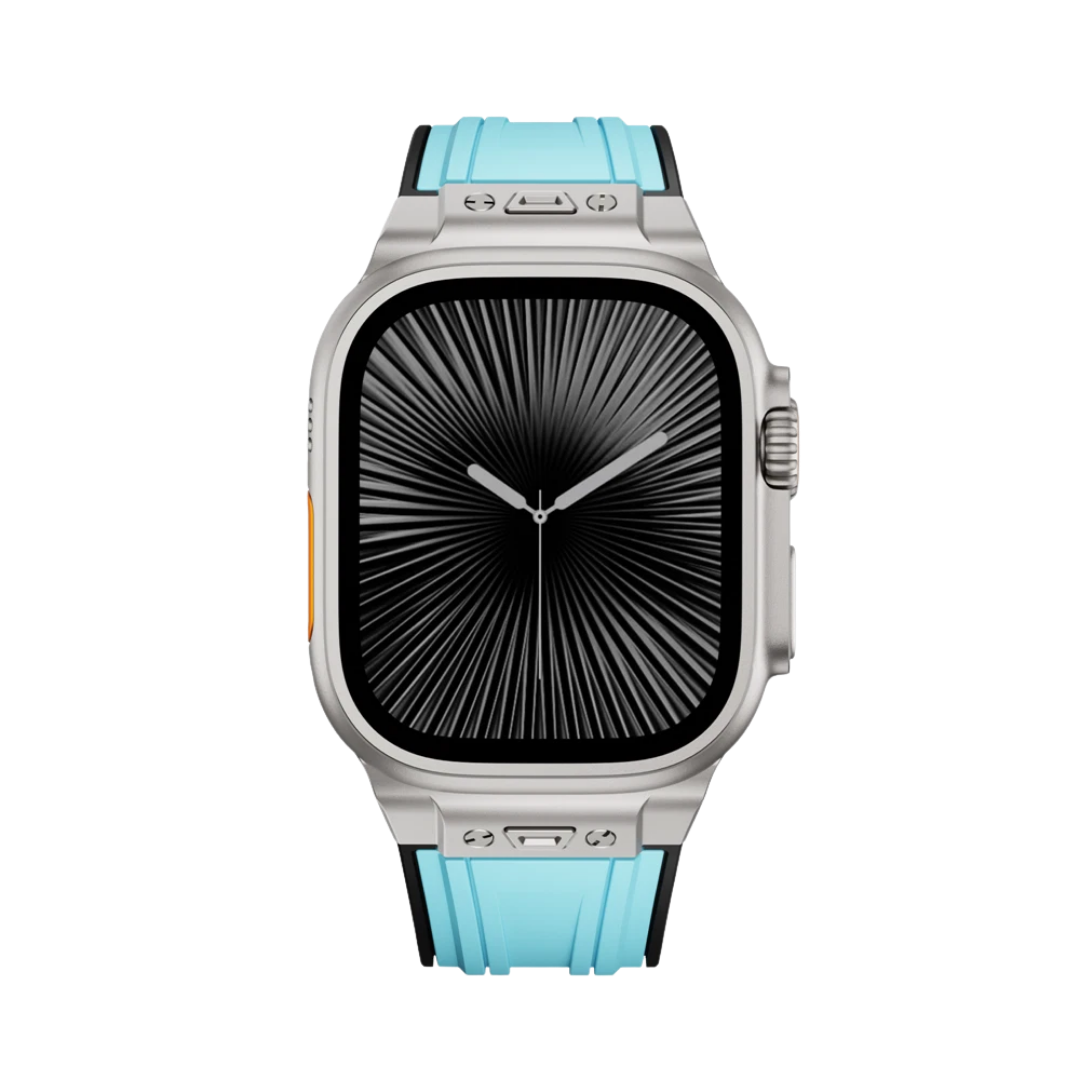 Blue Luxury Mechanical Slicone Sports Band By Shopyholy Compatible For Apple Watch