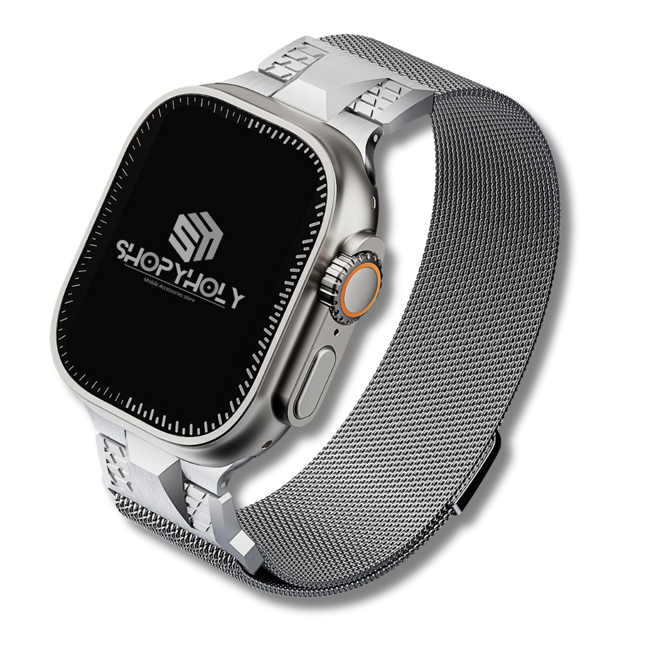 Silver Luxury Armor Milanese Loop By Shopyholy Compatible for iWatch