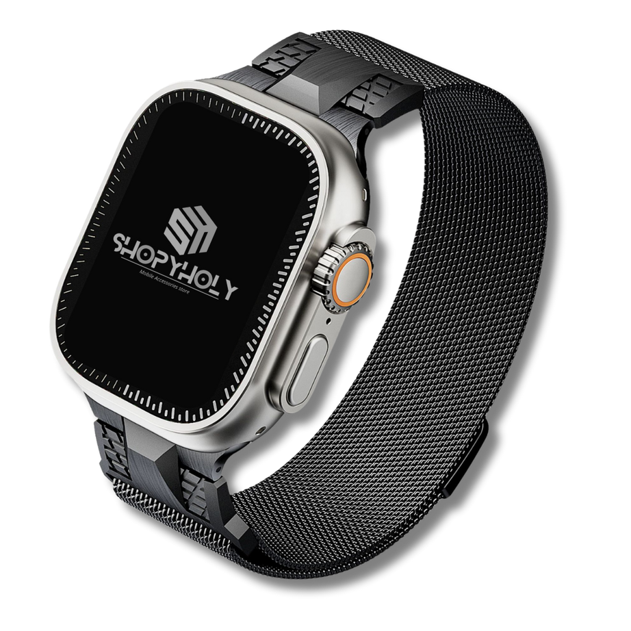 Grey Luxury Armor Milanese Loop By Shopyholy Compatible for iWatch