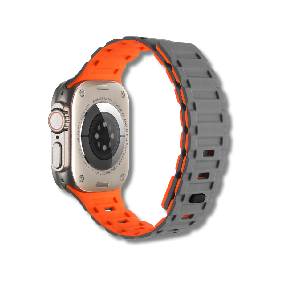 Grey Orange Premium Magnetic Silicone Lock Loop By Shopyholy Compatible For iWatch