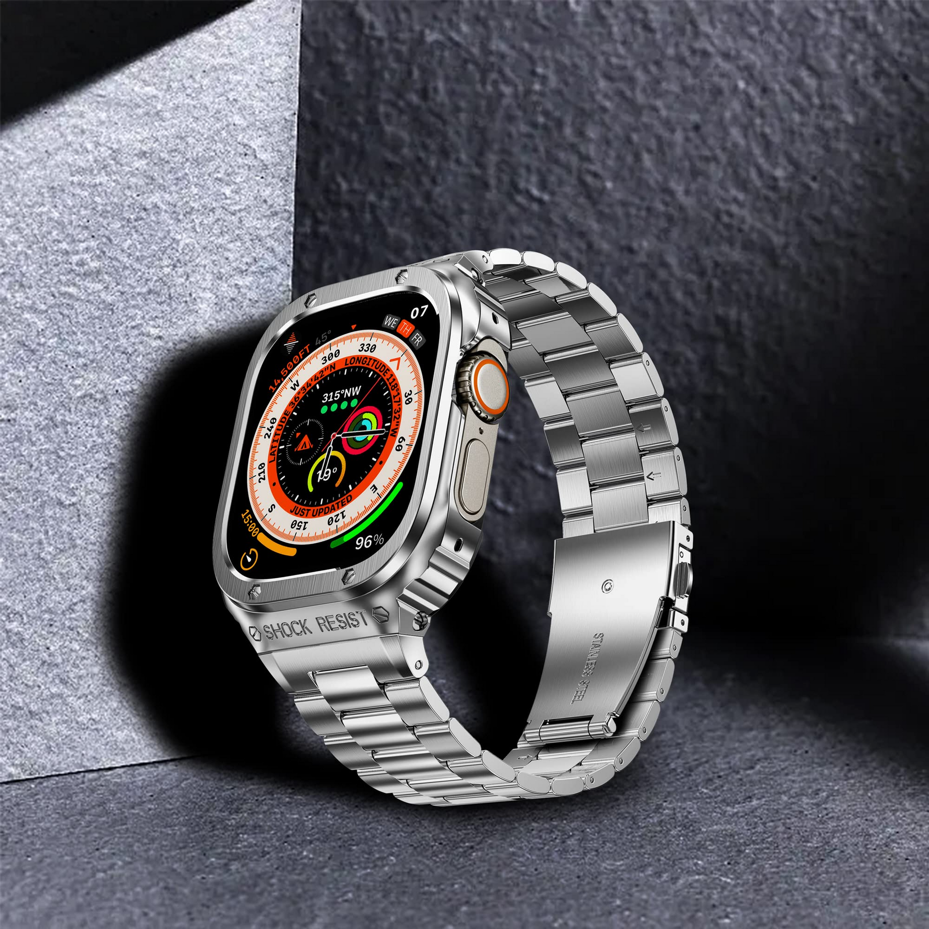 49MM Black Luxury Richard Armor Metal Kit By Shopyholy Compatible For iWatch Ultra