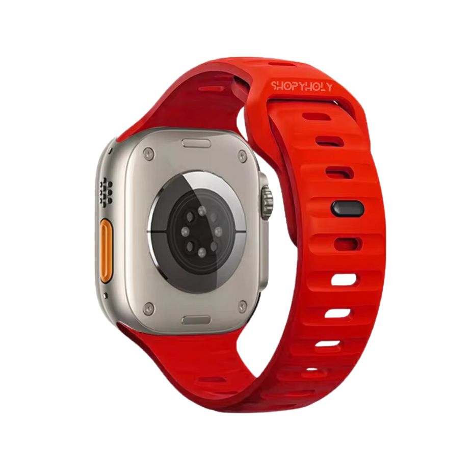 Red Premium Silicone Sports Bands By Shopyholy Compatible For iWatch