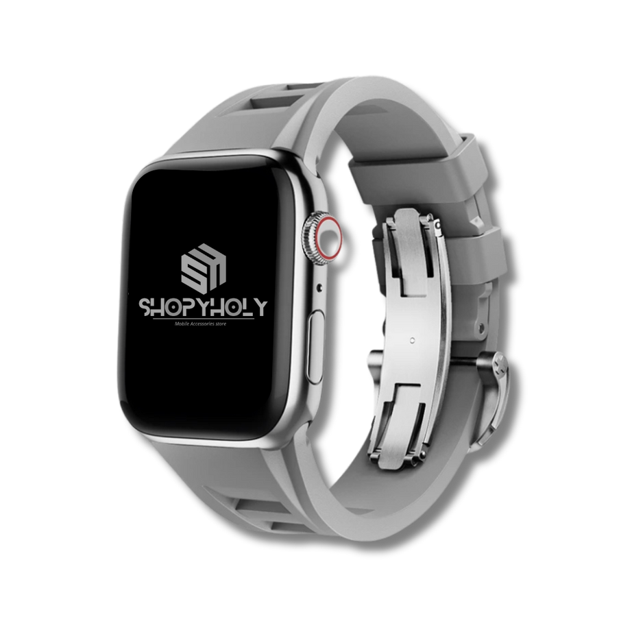 Grey Luxury Richard Miller Butterfly Lock Sports Bands By Shopyholy Comaptible For iWatch