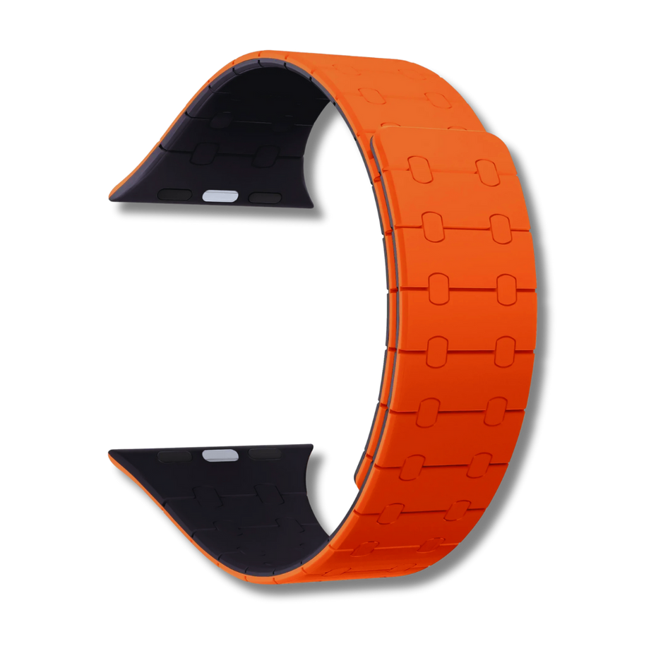 Orange Midnight Premium AP Magnetic Silicone Loop By Shopyholy Compatible For iWatch