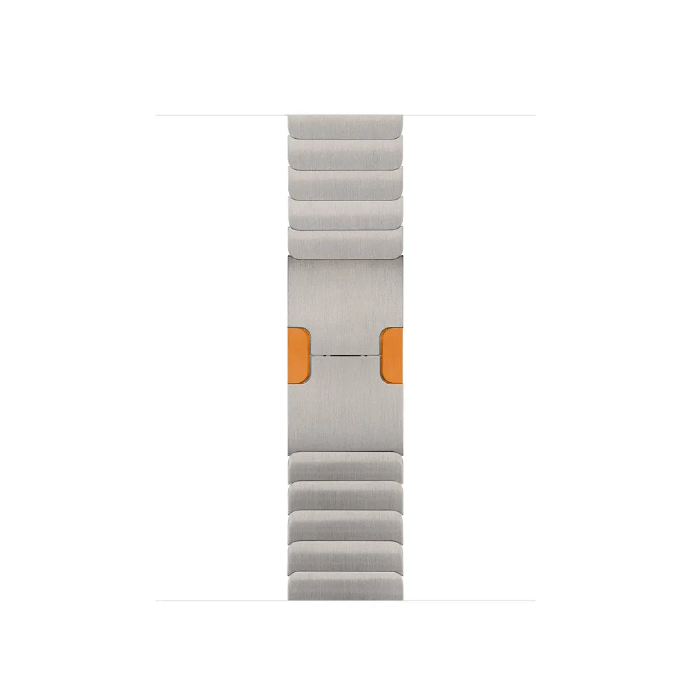 Titanium Orange Premium Metal Link Bracelet By Shopyholy For iWatch Ultra