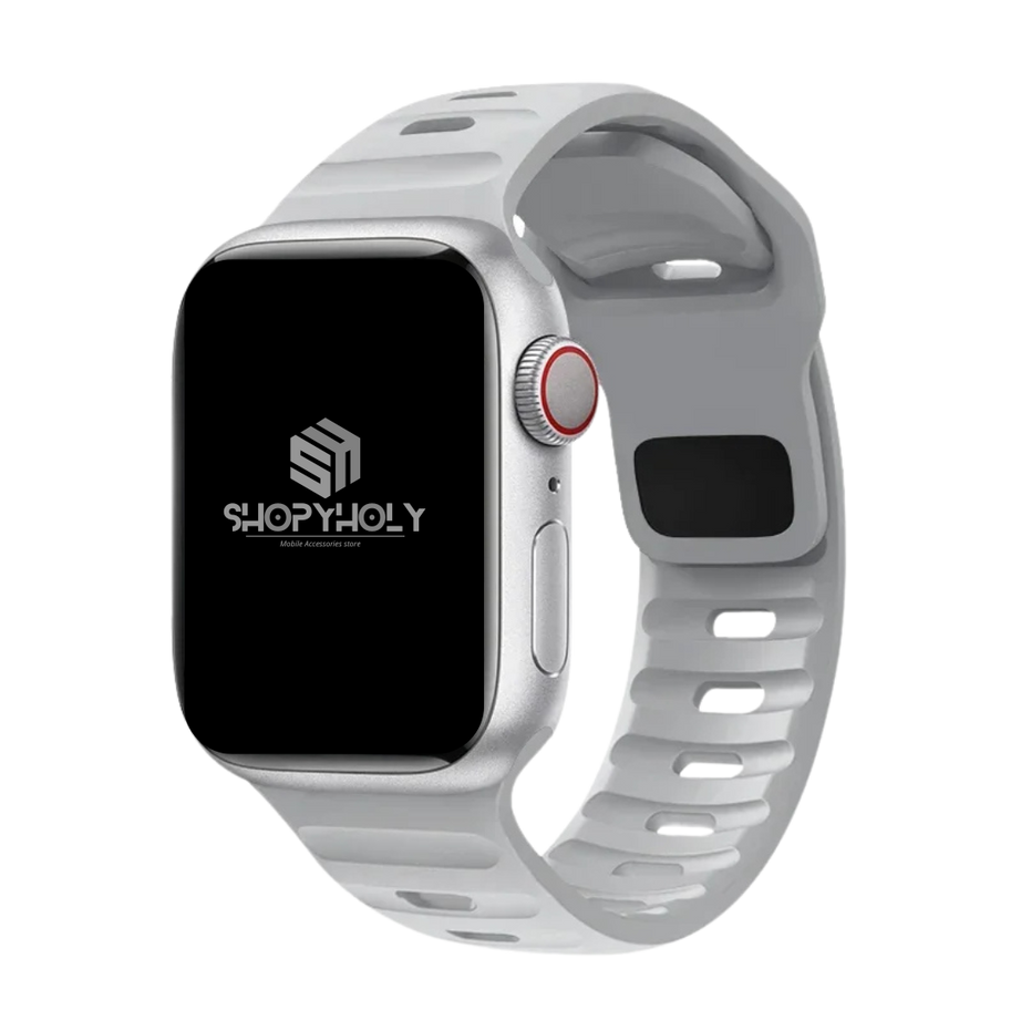 Grey Premium Silicone Sports Bands By Shopyholy Compatible For iWatch