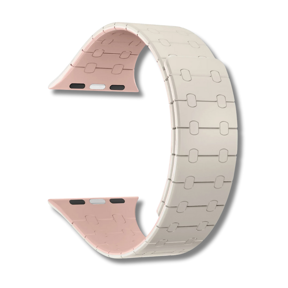 Starlight Pink Premium AP Magnetic Silicone Loop By Shopyholy Compatible For iWatch