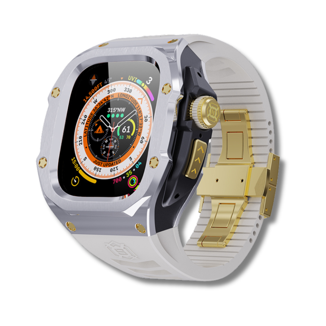 49MM Silver Star Gold Luxury Concept Art Modification Kit For iWatch Ultra 1/2