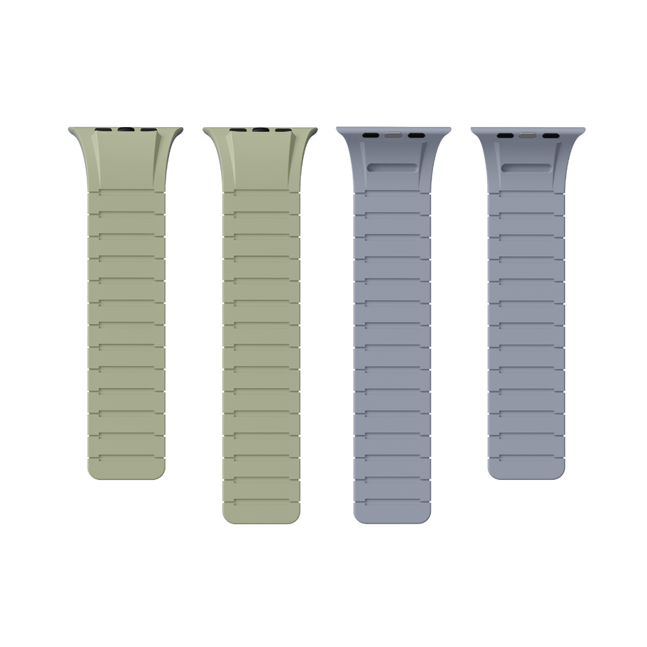 Light Khaki Blue Luxury Strong Magnetic Silicone Loop By Shopyholy Comaptible For Apple Watch