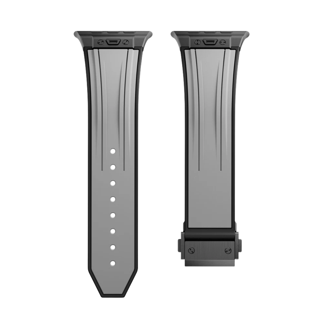 Grey B Luxury Mechanical Slicone Sports Band By Shopyholy Compatible For Apple Watch