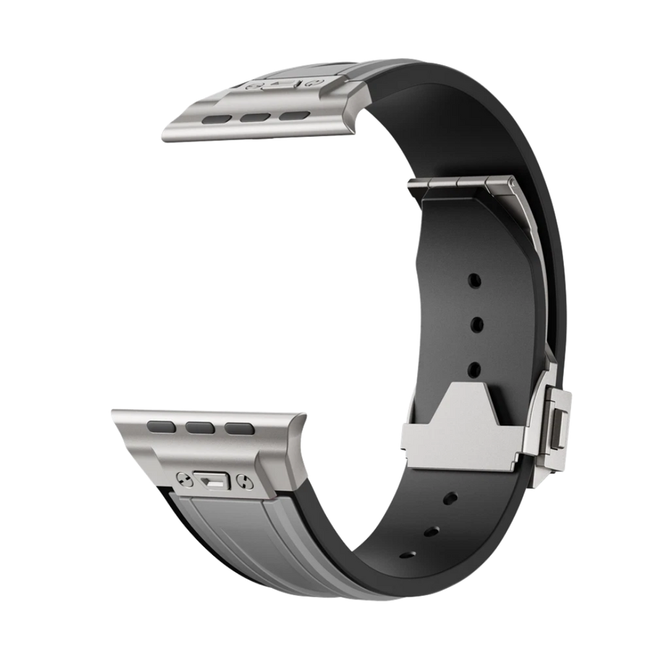 Grey Luxury Mechanical Slicone Sports Band By Shopyholy Compatible For Apple Watch