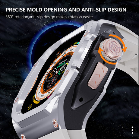 49MM Silver Star Rose Gold Luxury Concept Art Modification Kit For iWatch Ultra 1/2