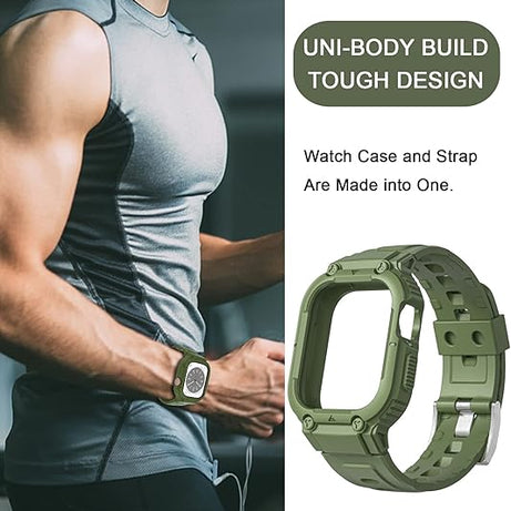 Green Sporty TPU Case Band By Shopyholy Compatible For iWatch
