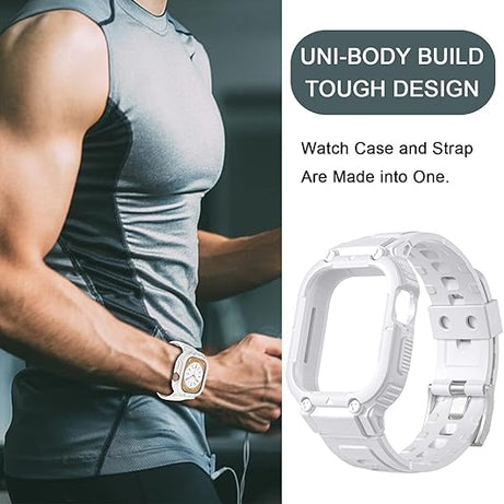 White Sporty TPU Case Band By Shopyholy Compatible For iWatch