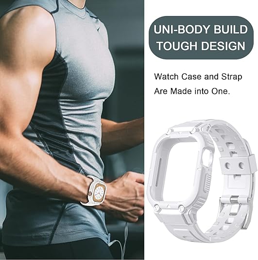 White Sporty TPU Case Band By Shopyholy Compatible For iWatch