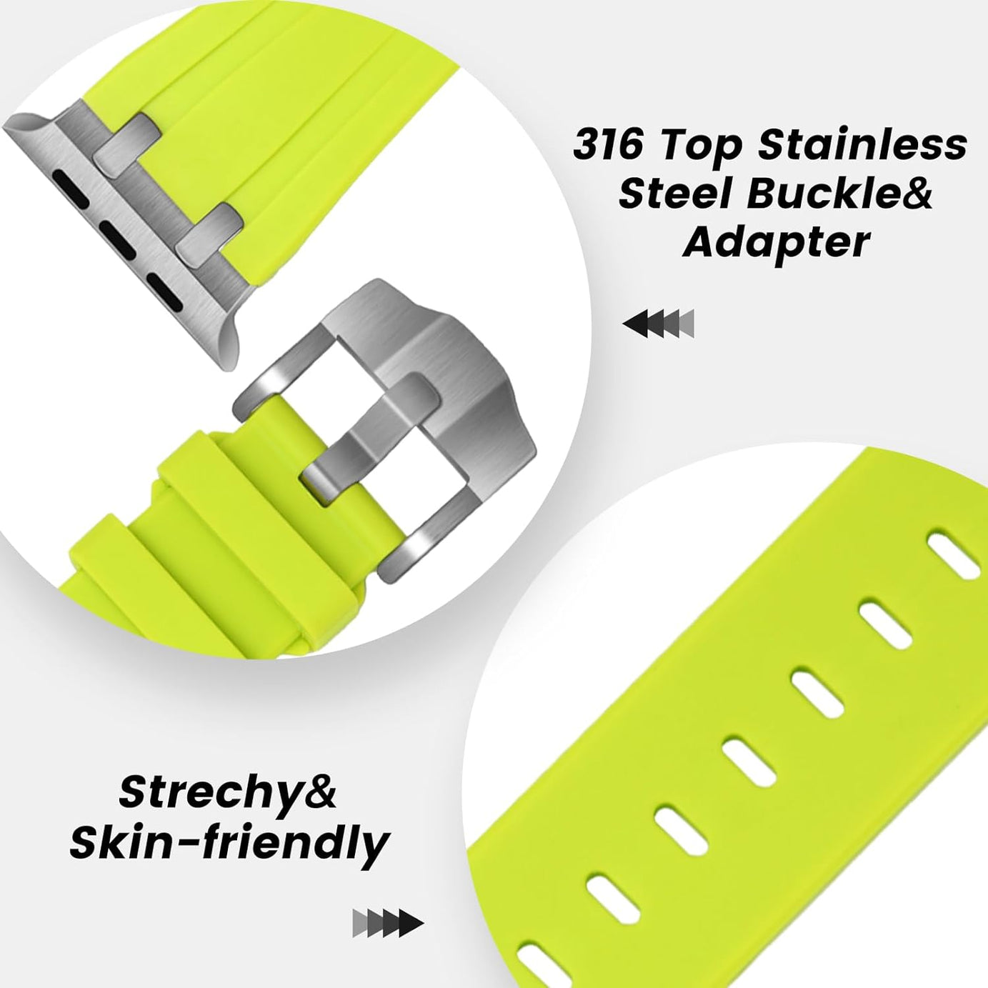 Neon Green Luxury G-Shock Edition Sports Bands By Shopyholy Comaptible For iWatch