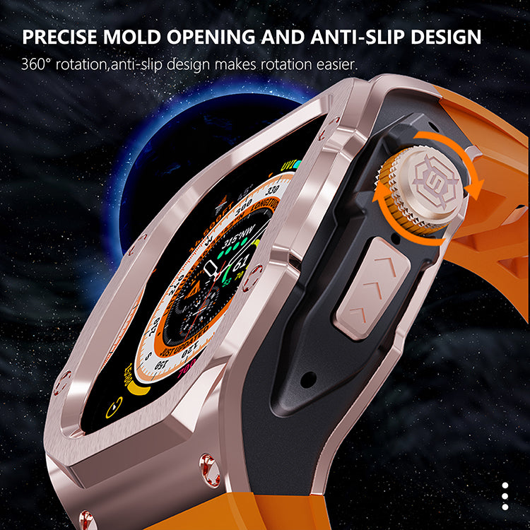 49MM Orange Silver Luxury Concept Art Modification Kit For iWatch Ultra 1/2