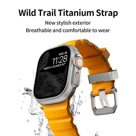 Yellow T Premium Rugged Silicone With Metal Buckle By Shopyholy Compatible For Apple Watch