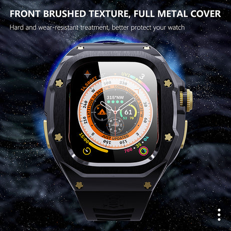 49MM Black Gold Luxury Concept Art Modification Kit For iWatch Ultra 1/2