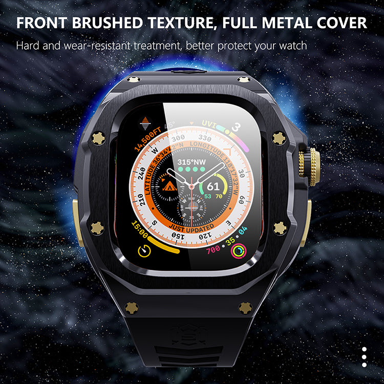 49MM Black Gold Luxury Concept Art Modification Kit For iWatch Ultra 1/2