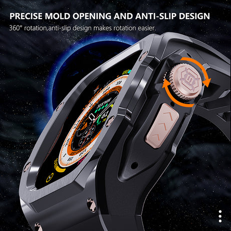 49MM Black Rose Gold Luxury Concept Art Modification Kit For iWatch Ultra 1/2