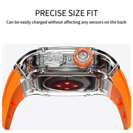 Yellow Luxury Transparent Richard Mille Modification Kit By Shopyholy Compatible For iWatch 44/45MM