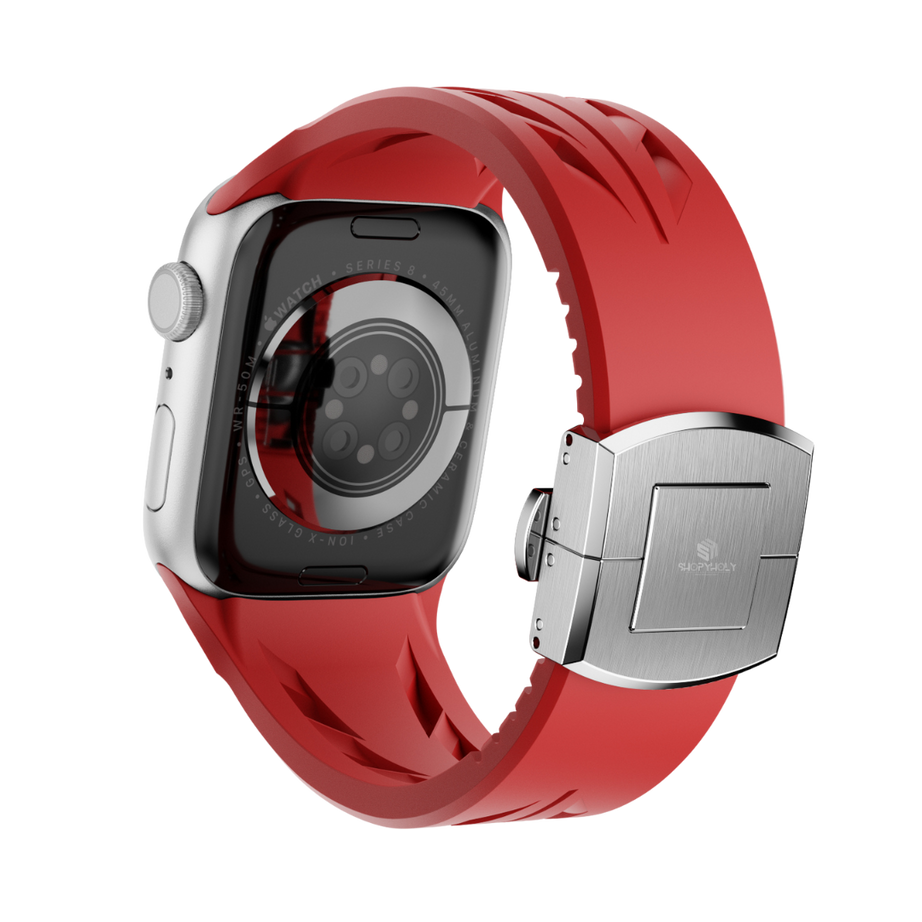 Red Luxury Concept Silicone Straps By Shopyholy Compatible For Apple Watch