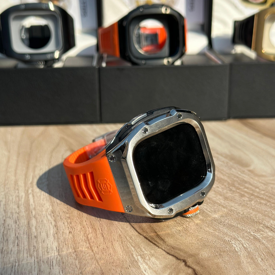 49MM Orange Silver Luxury Concept Art Modification Kit For iWatch Ultra 1/2