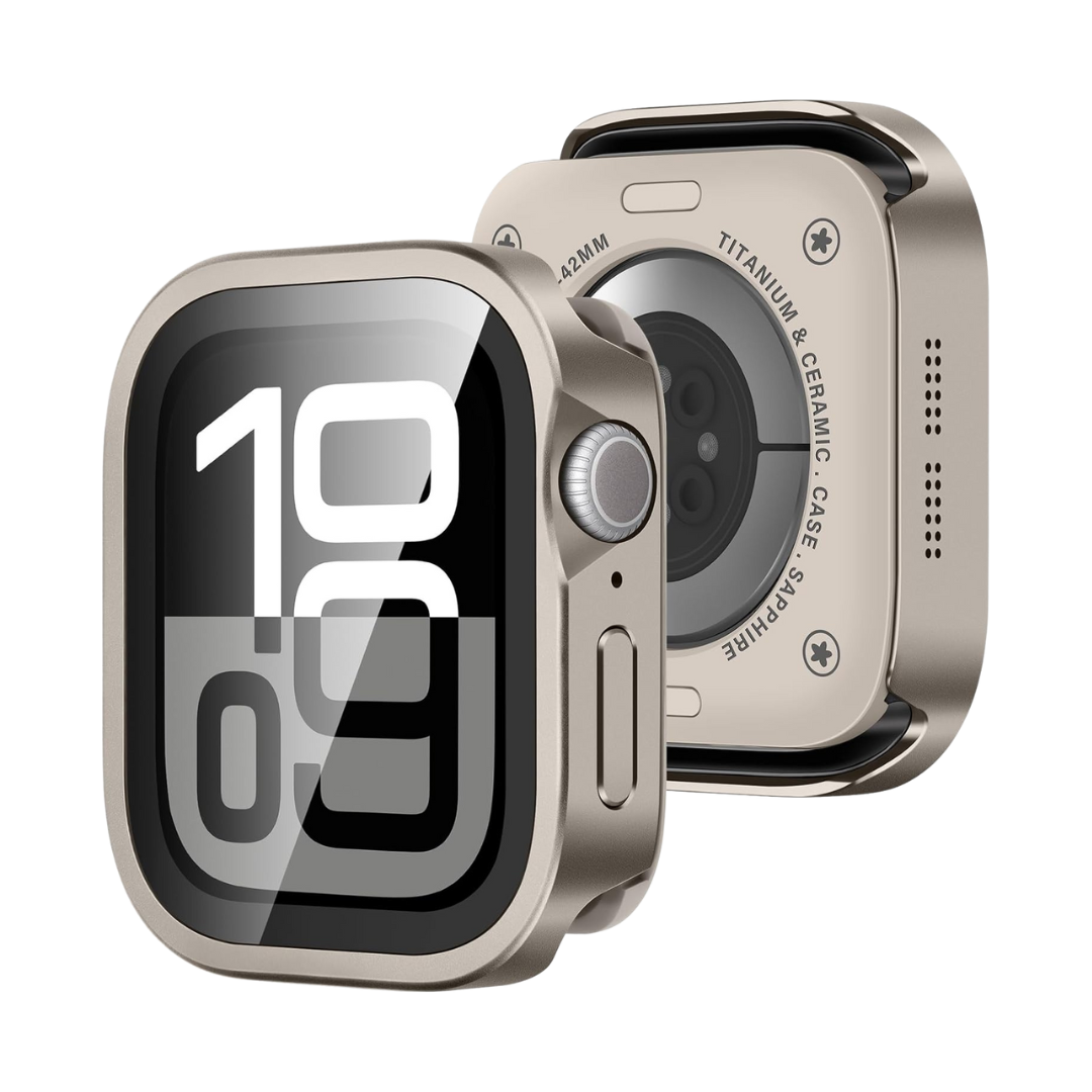 Titanium Luxury Metal Case With Screen Protector By Shopyholy Compatible For Apple Watch