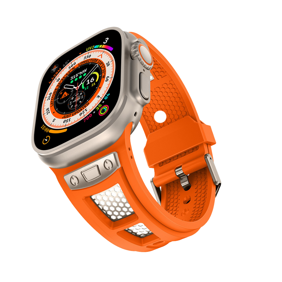 Orange Premium Hexagonal Sport Bands By Shopyholy Compatible for iWatch