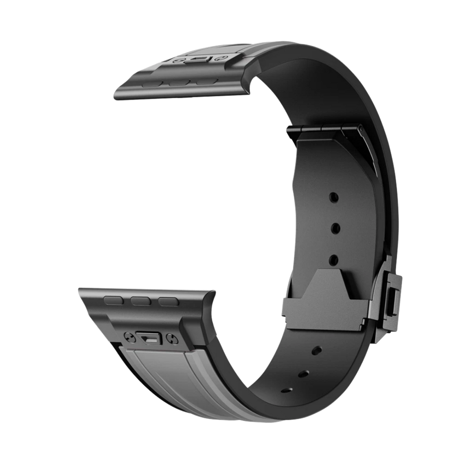 Grey B Luxury Mechanical Slicone Sports Band By Shopyholy Compatible For Apple Watch