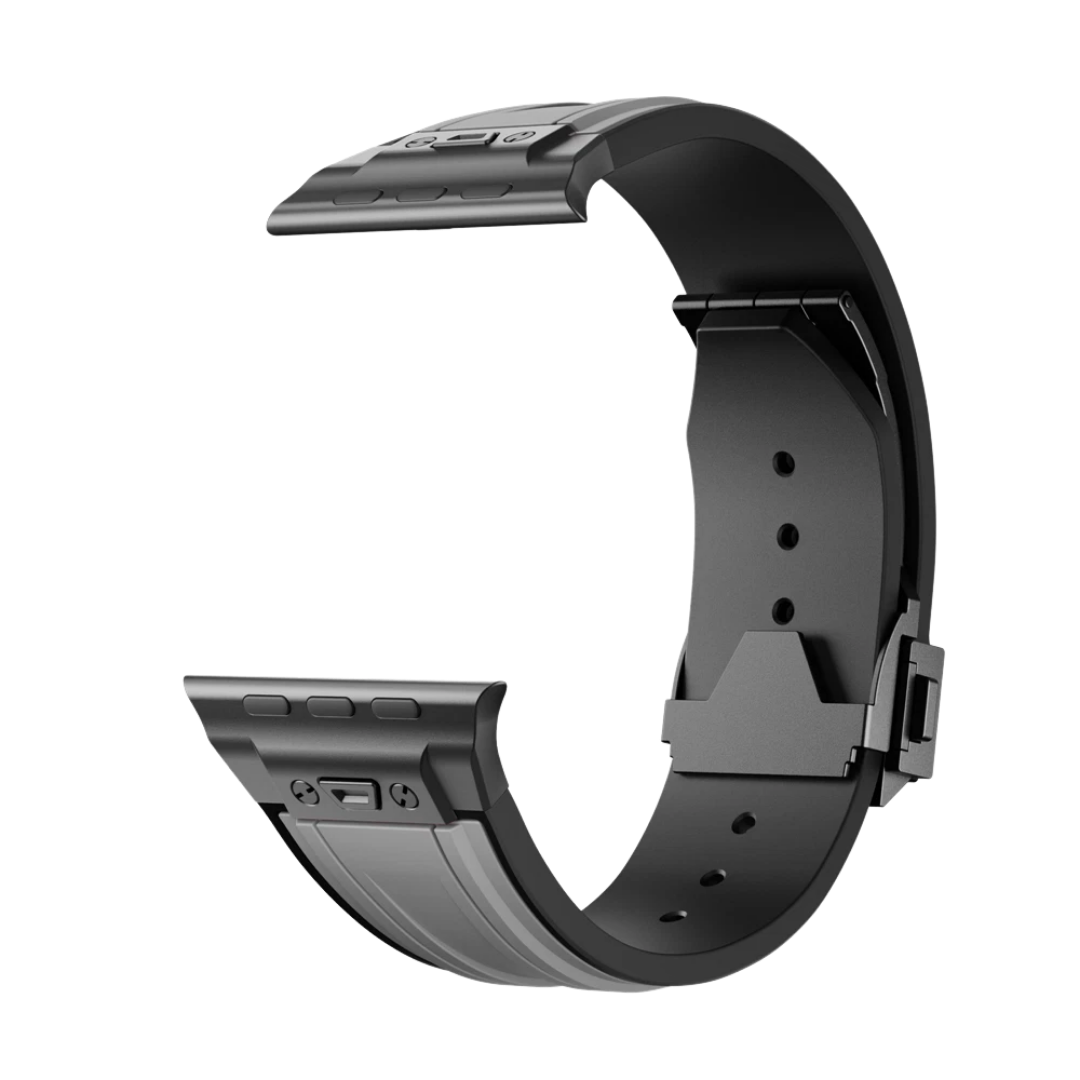 Grey B Luxury Mechanical Slicone Sports Band By Shopyholy Compatible For Apple Watch